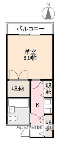 円尾マンション(1K/2階)の間取り写真