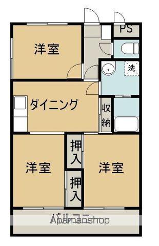 ウッドネスト坂出(3DK/5階)の間取り写真