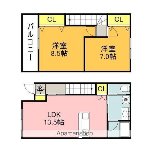 レイクサイド植木(2LDK/1階)の間取り写真