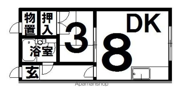 ハイツポプラ(1DK/1階)の間取り写真