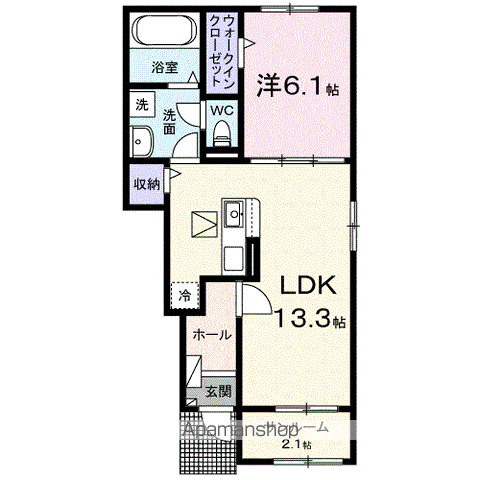 富夢想家 十一番館(1LDK/1階)の間取り写真