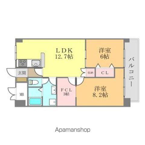 カーサグラン余戸(2SDK/6階)の間取り写真