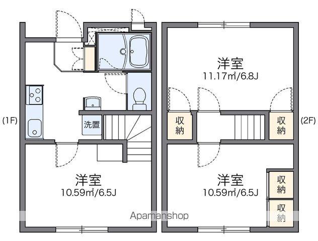 レオパレスジュネス楓(2DK/1階)の間取り写真