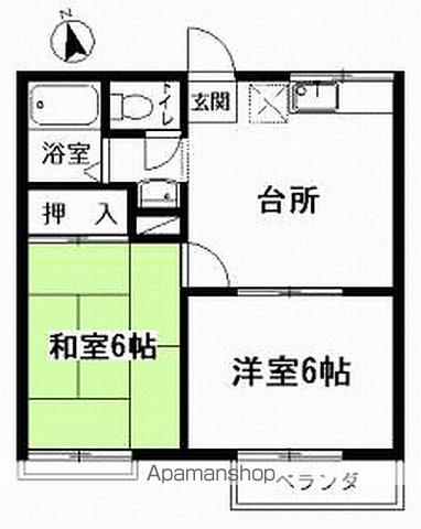 メゾンHIRO(2DK/2階)の間取り写真