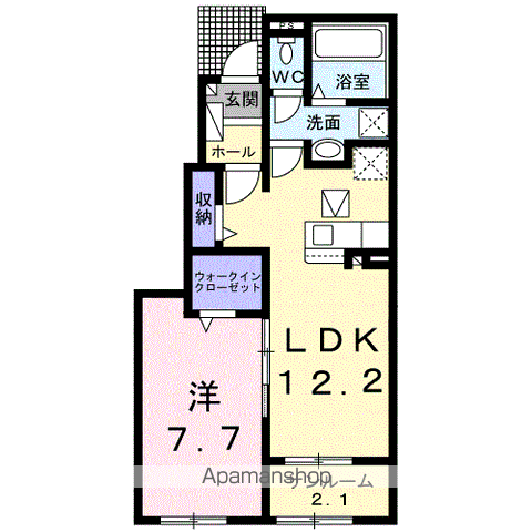 メルヴィレッジⅡ(1LDK/1階)の間取り写真