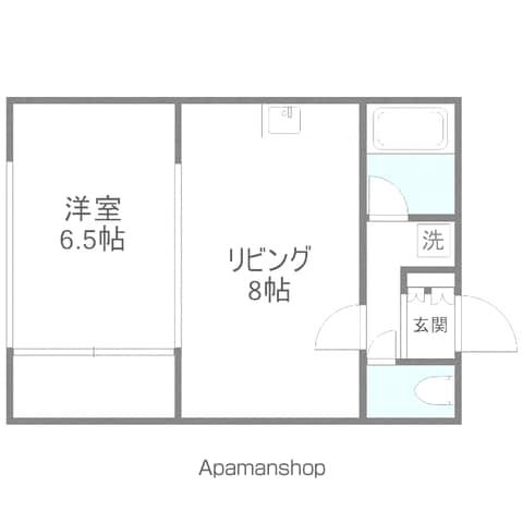 スカイエイトビル(1DK/3階)の間取り写真