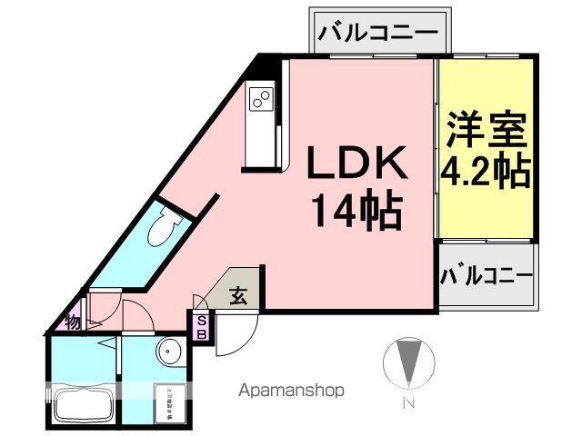ブロンテ塚口(1LDK/2階)の間取り写真