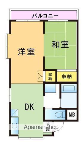 ベルエール片江(1LDK/1階)の間取り写真
