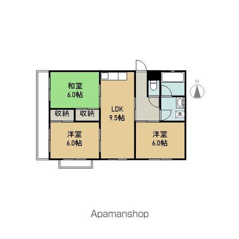 ハイツ石川(3LDK/2階)の間取り写真