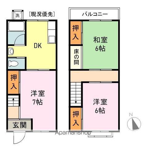 瀬戸川アパート(3DK)の間取り写真