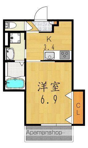 クレアール五位堂(1K/3階)の間取り写真