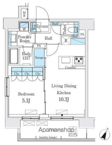 GLACIER神保町(1LDK/12階)の間取り写真