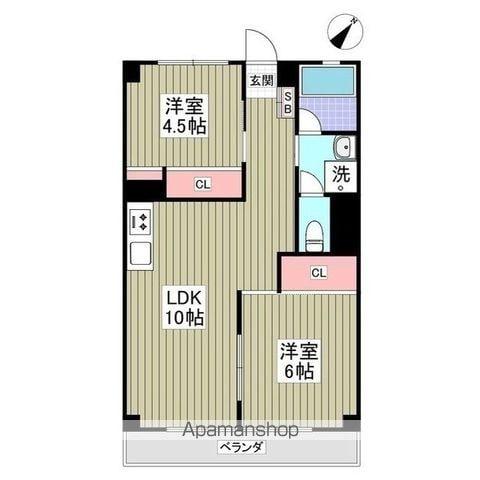 リブレス東浦和 旧東浦和ハイツ(2LDK/3階)の間取り写真