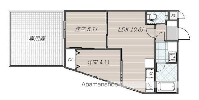 メルヴェーユ蘇我(2LDK/1階)の間取り写真