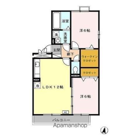 セジュール和幸B棟(2LDK/3階)の間取り写真