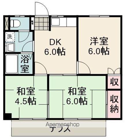 Iハイツ(3DK/1階)の間取り写真