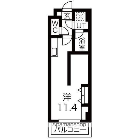 ガーデンロッジⅢ(1DK/4階)の間取り写真
