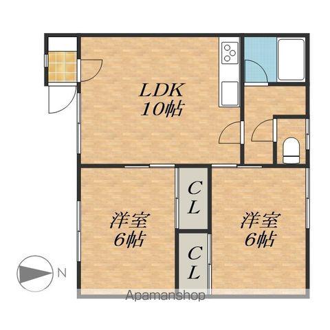 松本マンション(2LDK/1階)の間取り写真