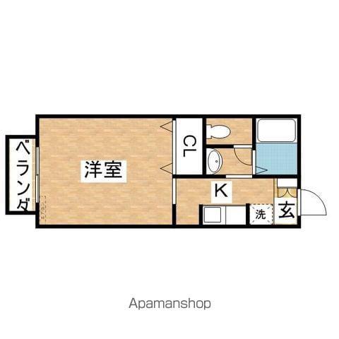 メゾンアンソレイエ(ワンルーム/1階)の間取り写真