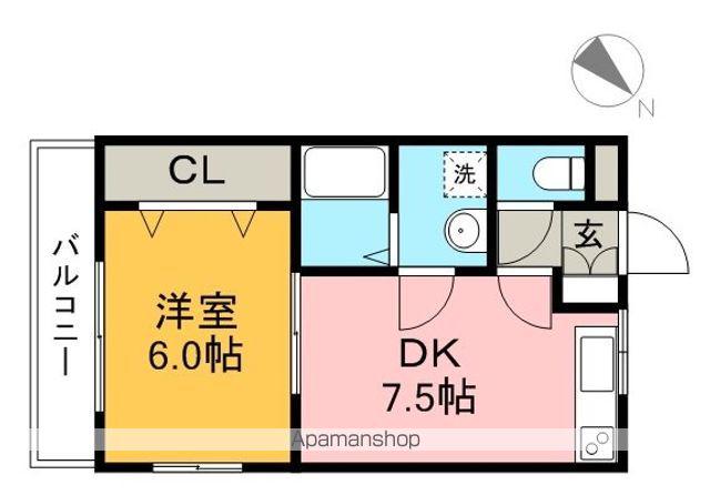 フローラル幸風(1DK/2階)の間取り写真