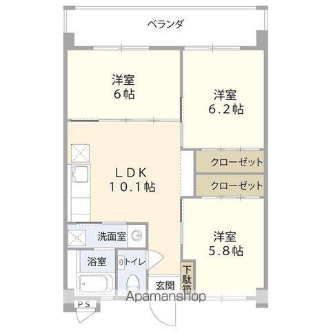 ラ・ポール(3LDK/1階)の間取り写真