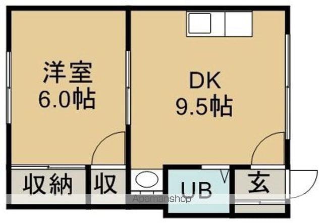 札幌市東西線 大谷地駅 バス乗車時間:19分 桂台団地バス停で下車 徒歩5分 2階建 築46年(1LDK/1階)の間取り写真