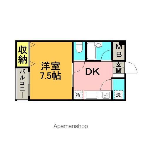 石村ビル(1DK/3階)の間取り写真