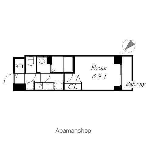 プレサンス東別院駅前Ⅱ(1K/11階)の間取り写真