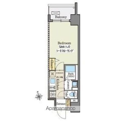ファスティーナ志賀本通(1K/9階)の間取り写真