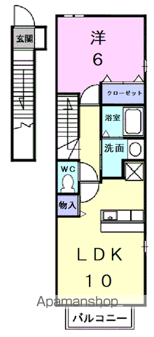 パインビレッジ106(1LDK/2階)の間取り写真