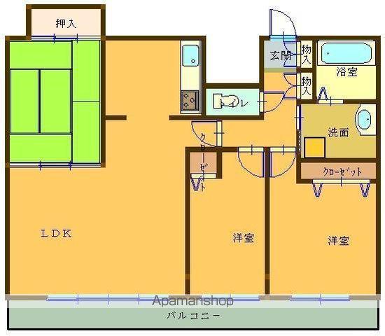 ネオハイツ清明町壱番館 602号(3LDK/6階)の間取り写真