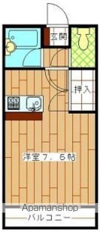 エレガンス木花Ⅱ B(ワンルーム/1階)の間取り写真