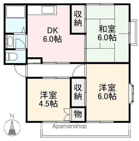 ハイムクレイドル(3DK/1階)の間取り写真