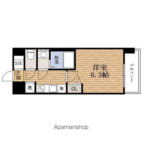 PRESSANCE緑橋ソレアス(1K/2階)の間取り写真