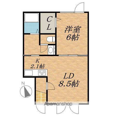 プランドールS(1LDK/1階)の間取り写真