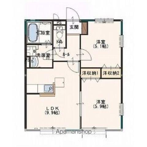 ドンキーフォレスト663(2LDK/1階)の間取り写真