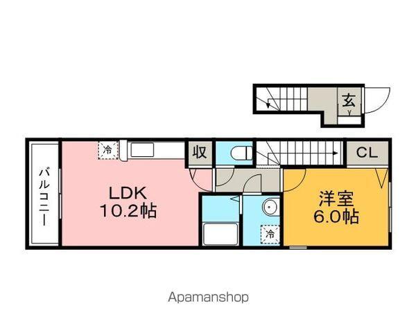 ケイズヴィラ(1LDK/2階)の間取り写真