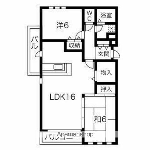 セントラルカミヤシロ(2SLDK/3階)の間取り写真