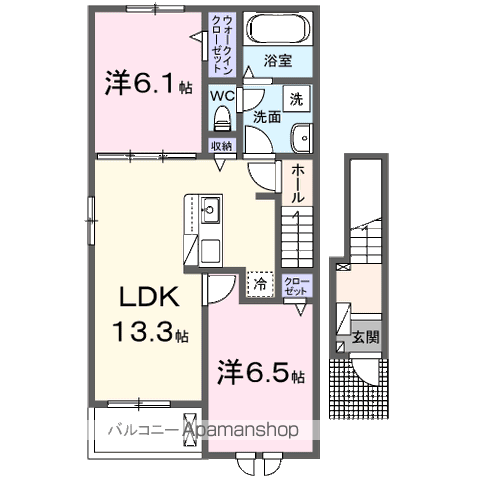 LA MER Ⅰ(2LDK/2階)の間取り写真