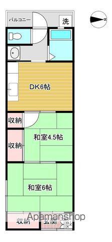 コンフォートプチパイン(2DK/2階)の間取り写真