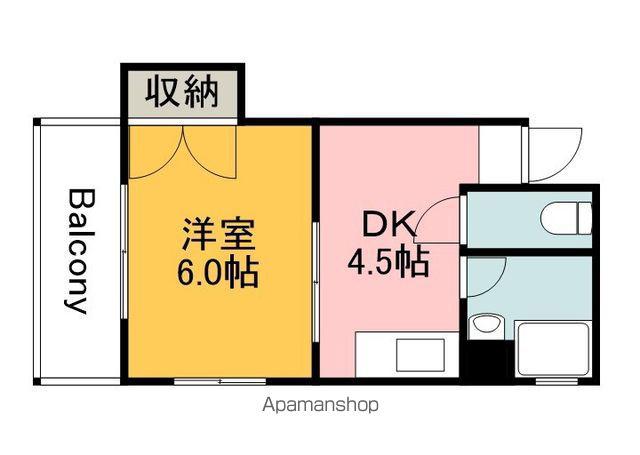 房尾本店楠木ビル(1DK/3階)の間取り写真