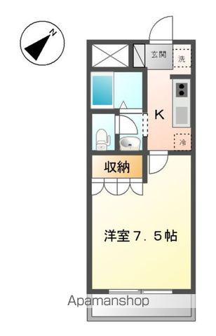 アルカディア(1K/1階)の間取り写真