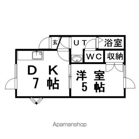 トゥインクル(1DK/2階)の間取り写真