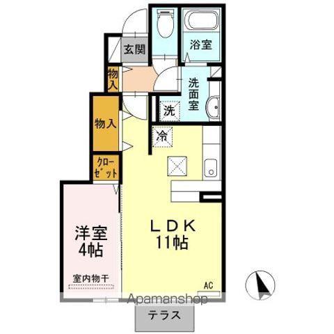 レトワール(1LDK/1階)の間取り写真