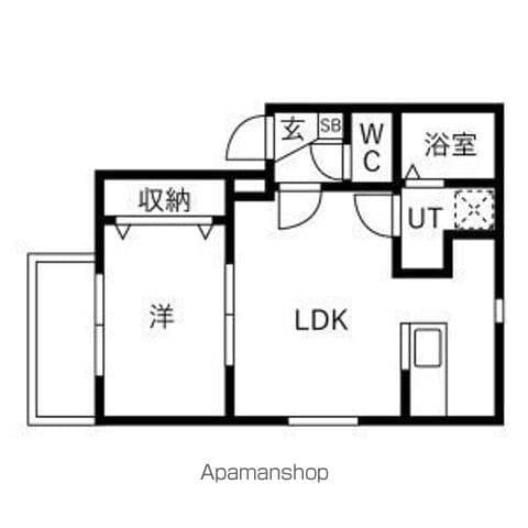 LAVITA二日市駅前Ⅶ(1LDK/1階)の間取り写真