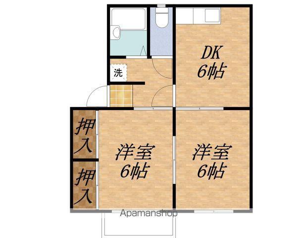 ソレイユ南原(2DK/1階)の間取り写真