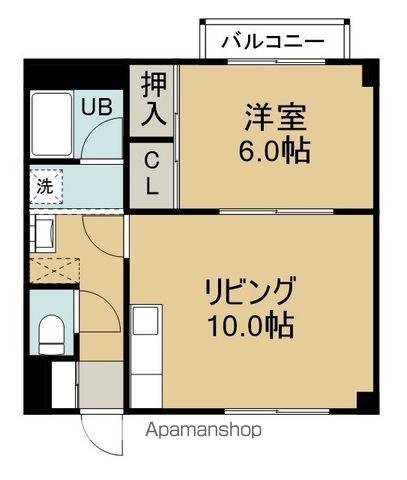 コーポワンセルフ(1LDK/3階)の間取り写真