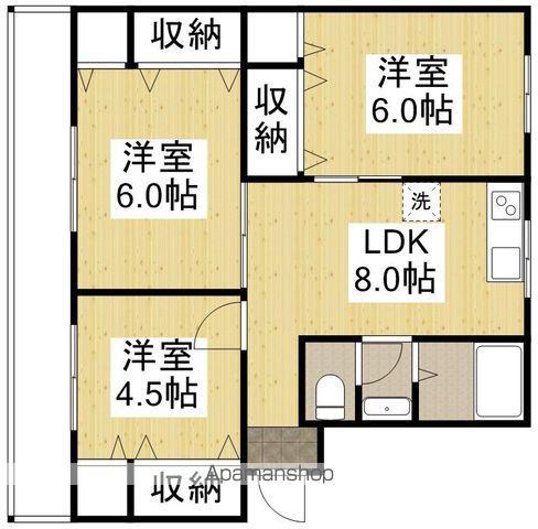 オークヒル熊野Ⅰ(3DK/3階)の間取り写真