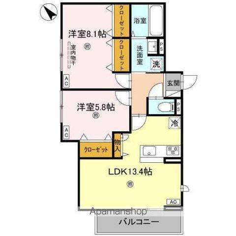 D-ROOM吉身(2LDK/2階)の間取り写真