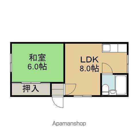 ロイヤルマンション(1LDK/2階)の間取り写真